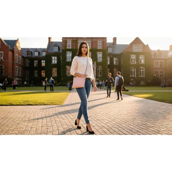 Women's Classic Black Vegan Leather Cross body Handbag Organise Purse - Picture 2 of 9